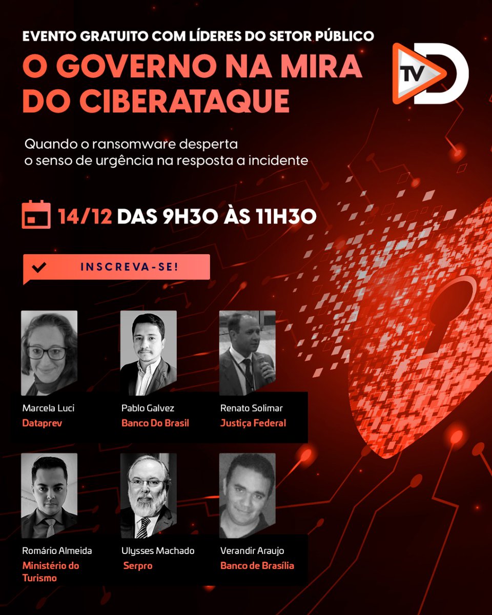 decisionreport's tweet photo. Ransomware continua sendo o pesadelo do CISO no setor de Governo. Líderes trazem suas experiências sobre como preparar uma estratégia eficaz de resposta a incidente. E você é o nosso convidado. Participe.
https://t.co/hcUge2aPet

#tvdecision #governo #ciberataque https://t.co/4ZzmouB8pY