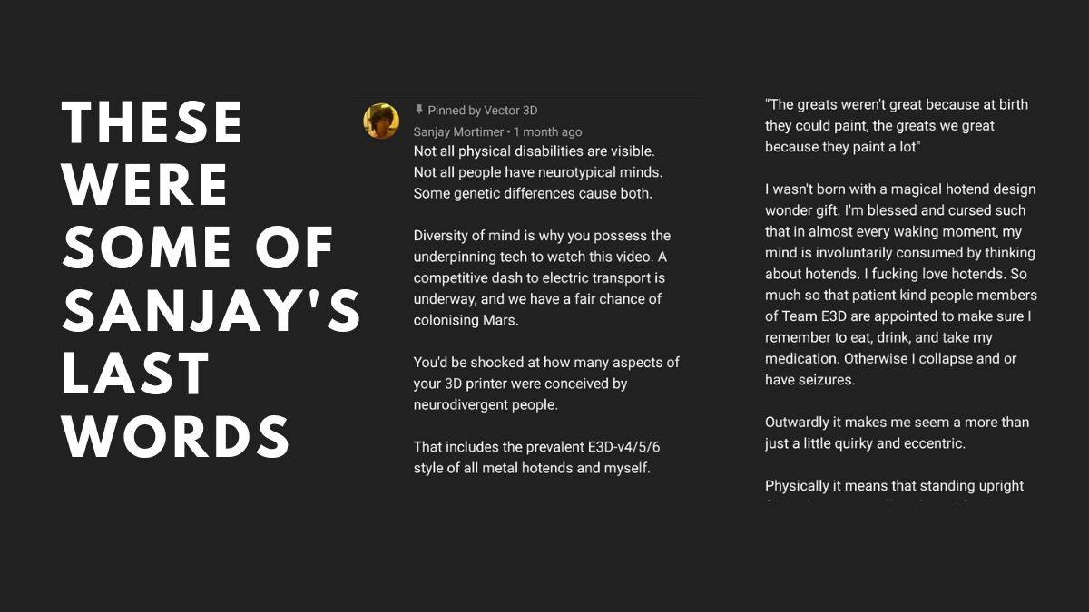 1 pic. I think these words from Sanjay are deeply important to share This could be triggering for creators, people with neurodivergencies and hidden disabilities. We need to remove the bullies, cut them out of us like a cancer This community NEEDS to DO BETTER https://t.co/e3Ems4uUPC