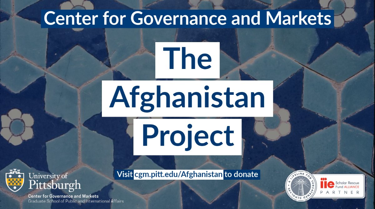 Today <a href="/CGMPitt/">Center for Governance and Markets | Pitt</a> announces an important new initiative: The #AfghanistanProject. 

This project is a hub for Afghan scholars to produce research and policy work. In Pittsburgh, they have a home away from home. A place where they work and live as a community of scholars.