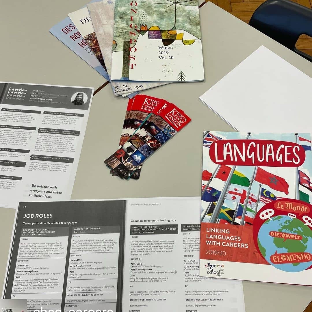 CarshaltonHigh's tweet photo. Where can German take you? The 2nd of our subject twilight sessions took place today, with an insightful talk delivered by Dr Catherine Smale from @kingscollege London. Students 
 got to hear about the many career paths that languages can lead to. #teamchsg @CHSG_MFL @MrDevenney https://t.co/6Xy2JwRVBG