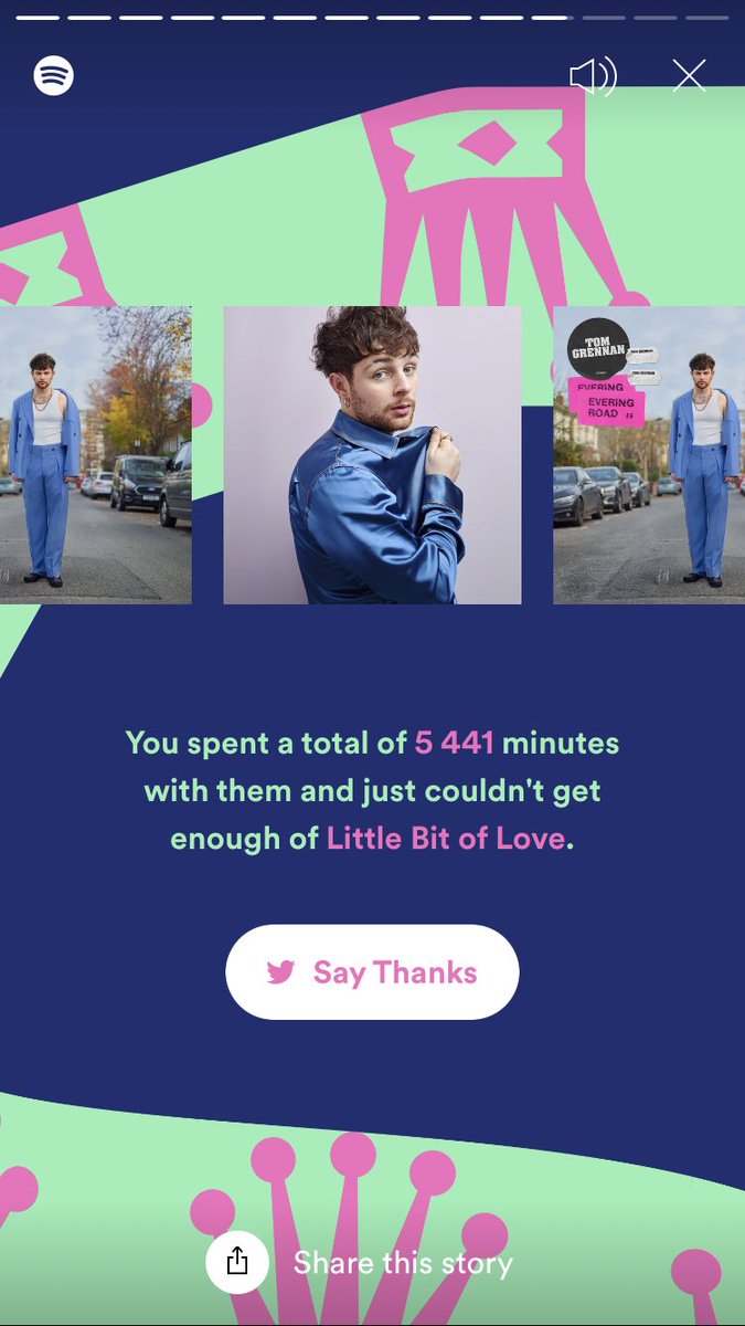 Spark_jumpr's tweet photo. @Tom_Grennan apparently I’m your top 0.005 percent of listeners love your music man keep it up, I saw you at Birmingham this year and it was great! https://t.co/WmfhufF7lK