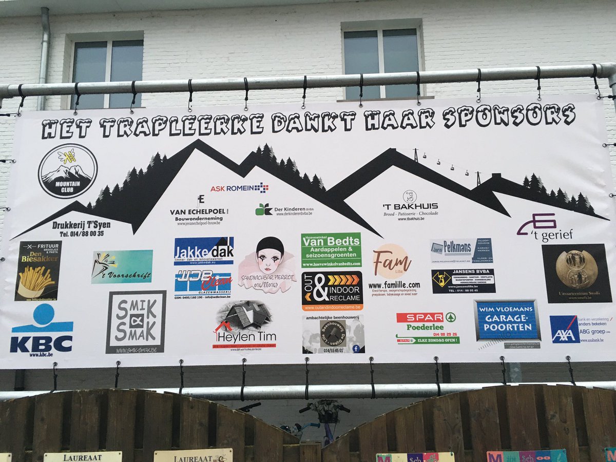 juf_danny's tweet photo. Onze nieuwe spandoek is klaar 👌! Dank je wel aan alle sponsors voor jullie enorme steun ! https://t.co/cje1vs0Qf3
