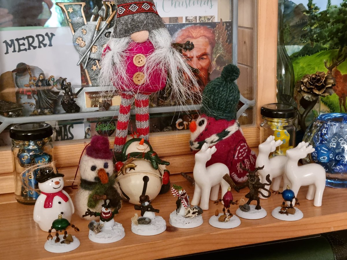 HighlandL4ss's tweet photo. It is now official #JingleHell season at #SchoolDnD
Out come the decorations to be used as miniatures and the festive #reaperminiatures I painted. Can they defeat the sna-men or the Muckle festive tree, will the dreaded ice nuckelavee make an appearance?
#DnD https://t.co/VHAFnAEYj5