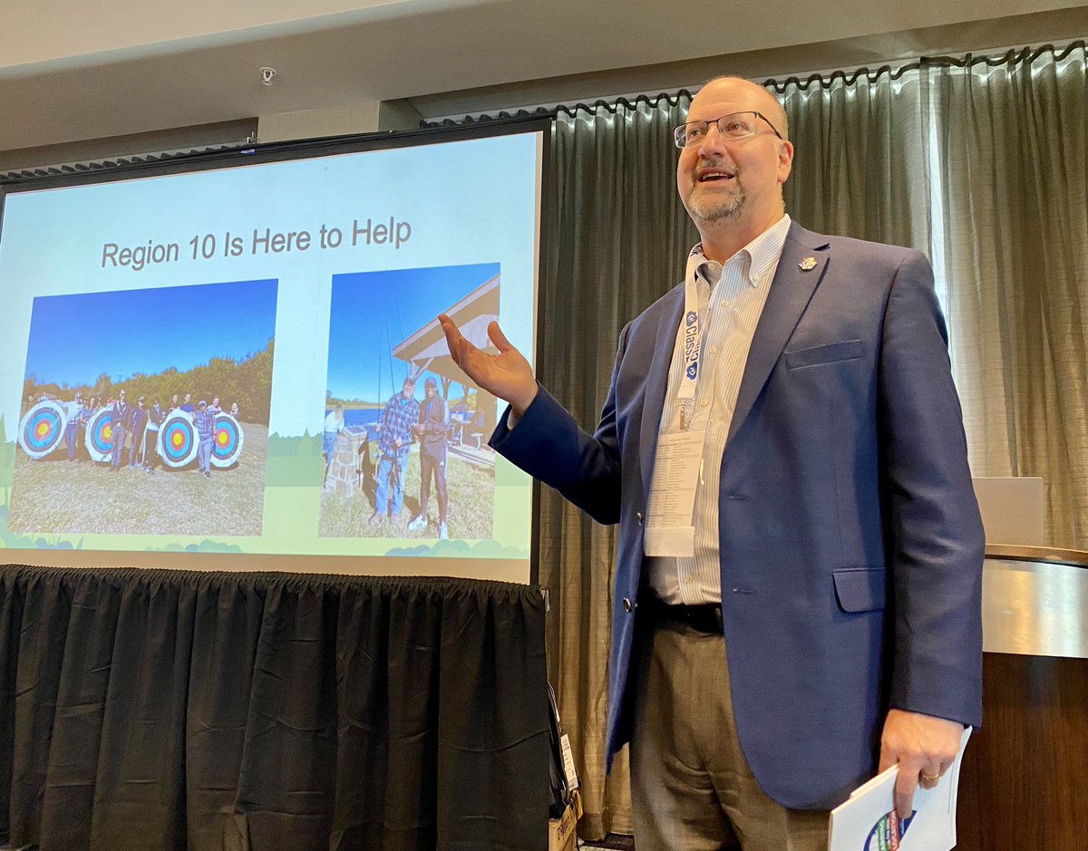 Region10ESC's tweet photo. Region 10, in partnership with the Circle 10 Council of the Boy Scouts of America, had the opportunity to showcase our Learning on Location program at the national Association of Educational Service Agencies (AESA) #aesaac21 conference in Houston today. https://t.co/rIGfSyV22I