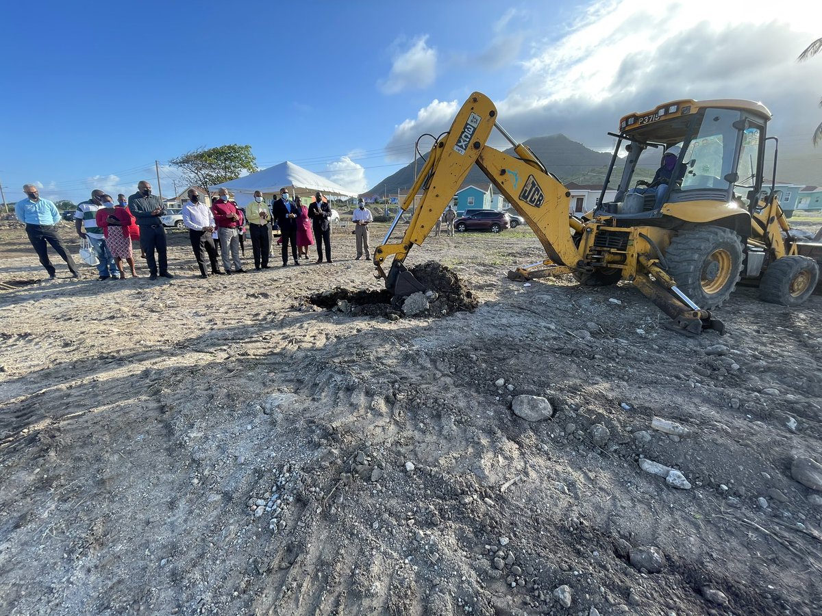 markbrantley3's tweet photo. Ended my day at ground breaking ceremony for 38 homes being the 3rd phase of Cedar View Housing Development at Maddens in #Nevis. Huge congratulations to Deputy Premier Alexis Jeffers who is leading a housing revolution on #Nevis #NevisRecovery #MoreHousing #RegainTheMomentum https://t.co/P3QOVlsxp3