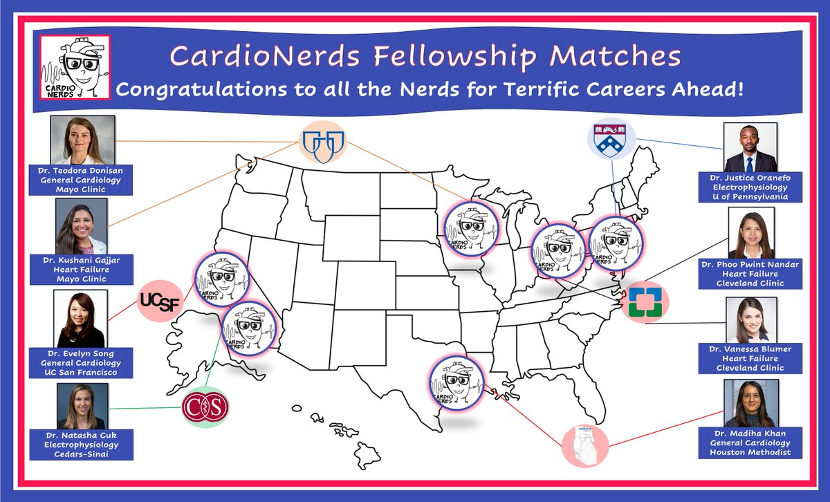 🌟Very proud of a phenomenal match for the <a href="/CardioNerds/">CardioNerds</a> Family👏🏽

If you identify as a #CardioNerds &amp; matched this season ➡️ share your matches below! ❤️🤓

<a href="/TDonisan/">Teodora Donisan, MD</a> @CardiologyGirl <a href="/EvelynSongMD/">Evelyn J. Song</a> @NatashaCuk @OranefoJustice <a href="/PhooPwintNandar/">Phoo</a> <a href="/vbluml/">Vanessa Blumer, MD, FACC, FHFSA</a> @MadihaKhanDO 👏🏽👏🏽👏🏽