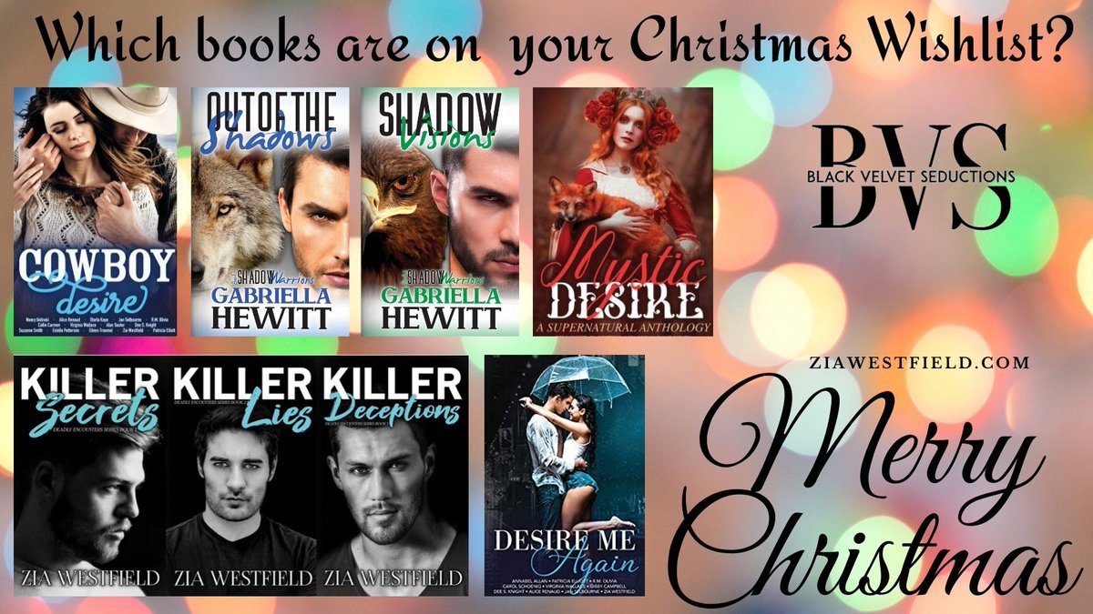 ZiaWestfield's tweet photo. Which books are on your Christmas Reading Wishlist? Do share your books! #altread #BookTwitter #booktwt
https://t.co/74axHmIIeg #FollowFriday #FF
#WritersLift #WritingCommunity #FridayVibes #ebooks #love2read #romance #RomanticSuspense #KillerSecrets #AuthorsOfTwitter #bvsbooks https://t.co/5uK9isfN74