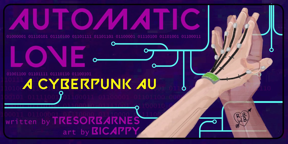 bicappytweets's tweet photo. automatic love, a cyberpunk au, written by tresorbarnes and art by me for @StuckyBangs. chapters 1-6 are out now, link below. updating every wednesday 🦾 this story is a fantastic, wild ride so i hope you’ll come along with us 💙 https://t.co/pFfNx0gU4j