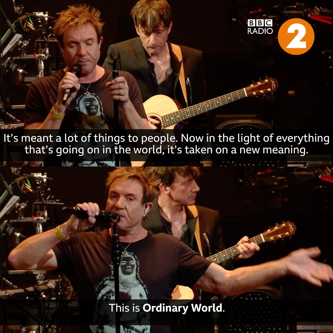BBCRadio2's tweet photo. The song that helped @duranduran break into the 90s and now it's taken on a brand new meaning. ❤️
#R2InConcert https://t.co/9ZLZUOu7Jl