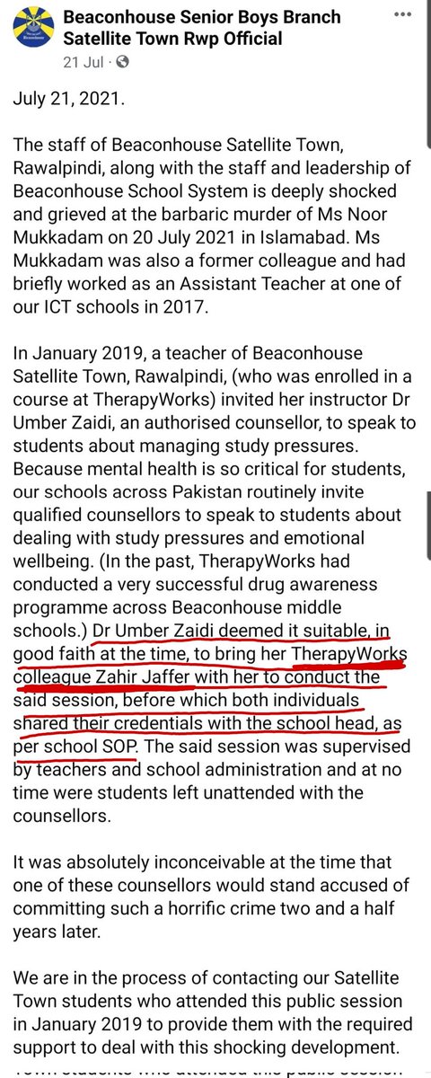 justicefornoor's tweet photo. #ZahirJaffer was a TherapyWorks counsellor. He gave a session to students about mental health and emotional wellbeing as a qualified counsellor.He shared his credentials (qualifications) with the school head.
Mental illness is being used as an excuse.#JusticeforNoor #noormukadam https://t.co/UqY0B37WIA