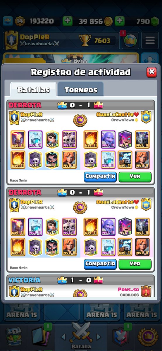 ple_dop's tweet photo. Cuando el juego te quiere putear para no conseguir la chapa del torneo. Muchas gracias chicos @ClashRoyaleES @drewbian https://t.co/P3uYc2HImy