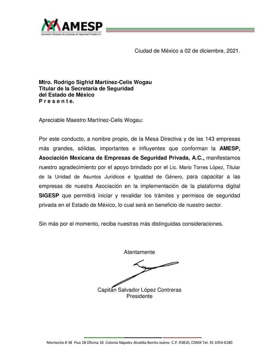 AMESP_oficial's tweet photo. La #AMESP agradece el apoyo brindado por parte del titular de la @SS_Edomex Mtro. Rodrigo Sigfrid Martínez - Celis Wogau, para llevar a cabo la capacitación a las #143EmpresasAMESP en la operación del #SIGESP, impartido por el Lic. Mario Torres L.
¡Muchas gracias!
#SoyAMESP https://t.co/Zo2QCmgfVQ