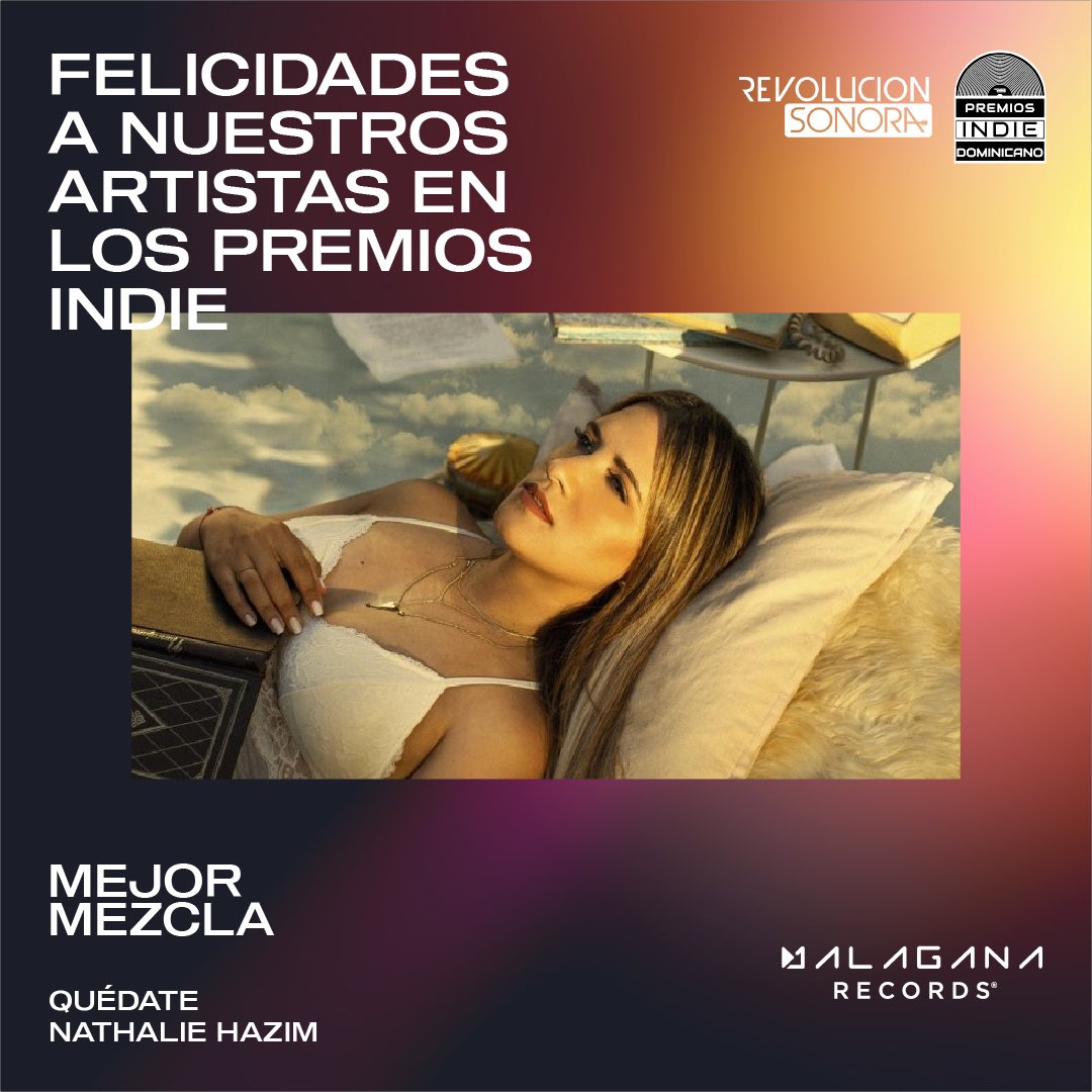 ¡Muchas felicidades a una de nuestras artistas <a href="/nathaliehazim/">nathalie hazim</a> y #kikocibrian por la categoría de MEJOR MEZCLA!💿 en la segunda edición de los #PremiosIndieDominicano