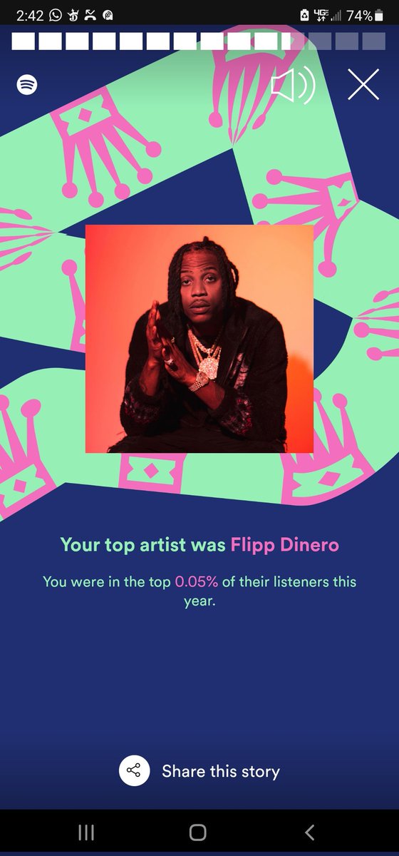 gotta share my annual #SpotifyWrapped @FlippDinero we out here 🔊🔊🔊💵