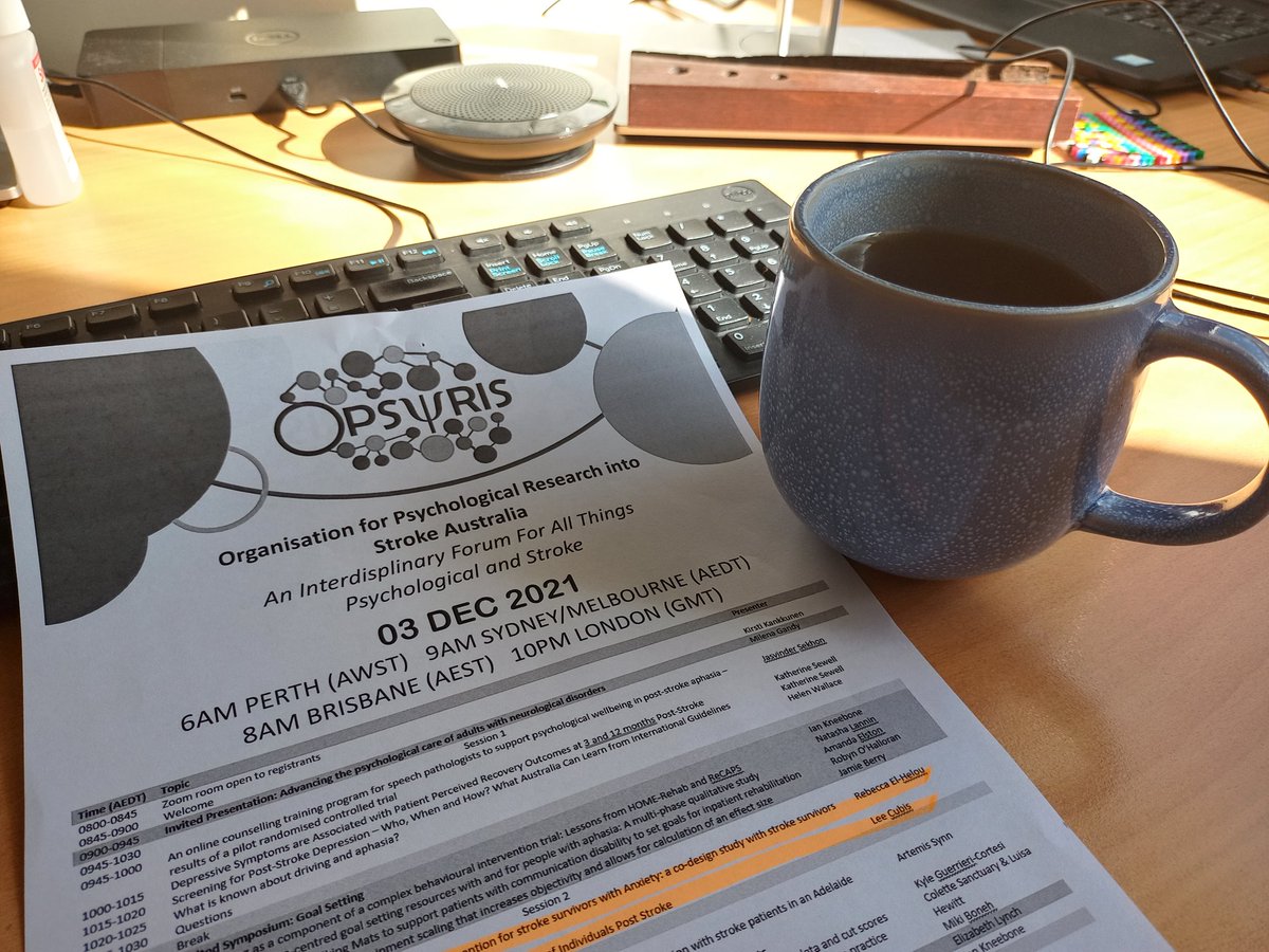 All set and super excited for #OPSYRISAU2021 today! An awesome program full of all things psychological and stroke 😁☕