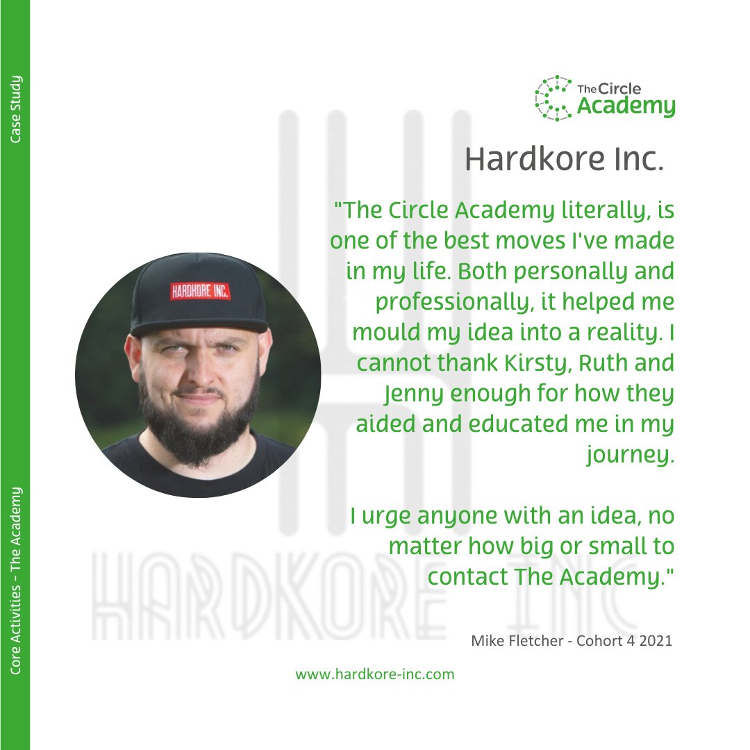 TheCircle_CIC's tweet photo. Our Academy has benefitted so many entrepreneurs, we featured Mike Fletcher from @HardkoreInc as a case study in this years Social Impact Report. You can read the full story over here https://t.co/OEoUocsUYa The next round is in February, apply today https://t.co/Pr9acd0T5o https://t.co/ilJZ13iGKT
