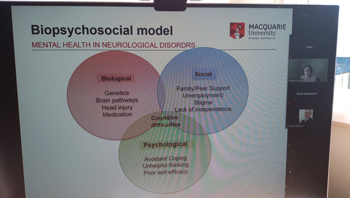 Milena Gandy delivering the first invited presentation at #OPSYRISAU21 on psychological care for people with neurological disorders. And just in case you were wondering why this is important...