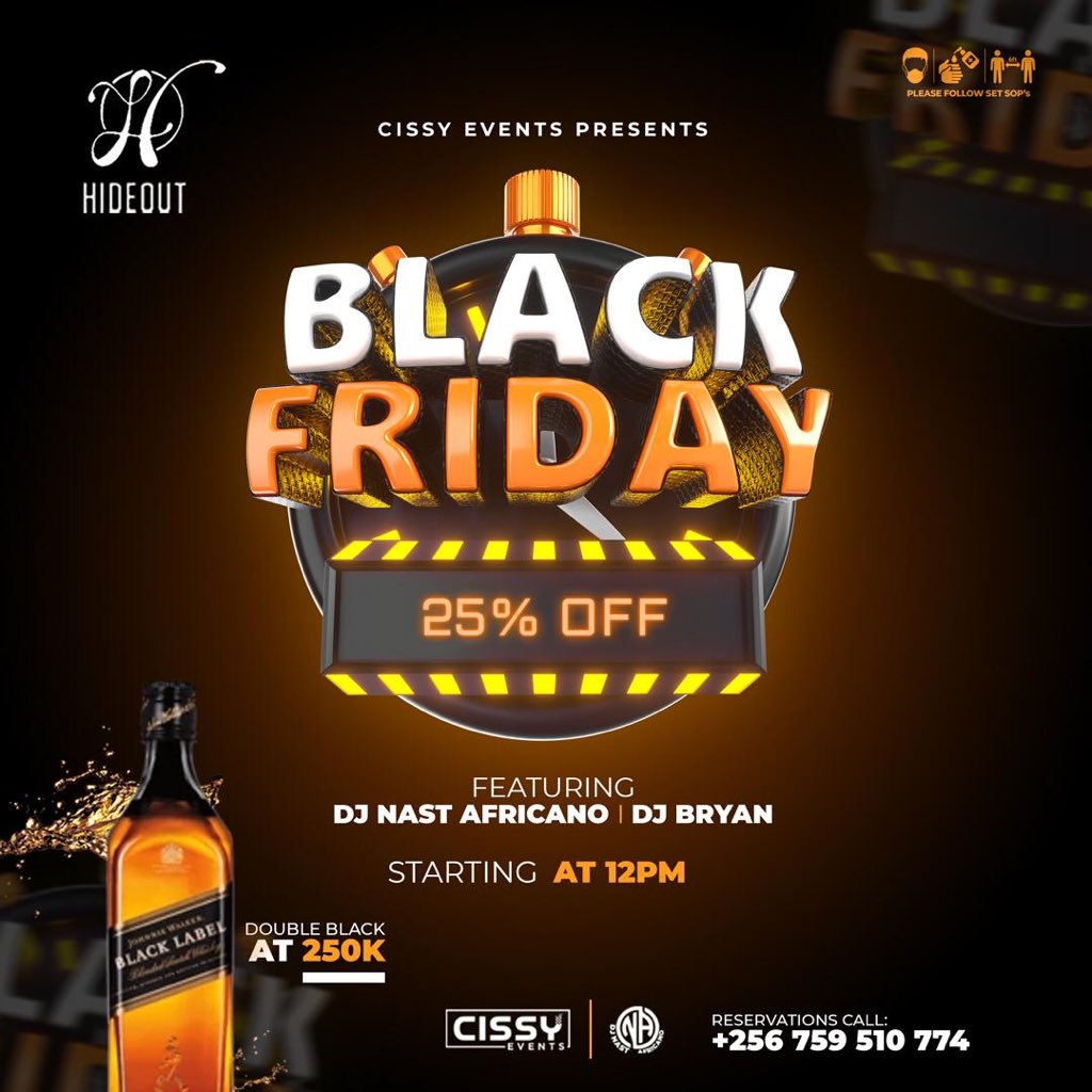 acissyting's tweet photo. Itβs all happening today to night 25% off #hideoutBar
For reservations please contact +256781776 645 https://t.co/fBvFUApfUC