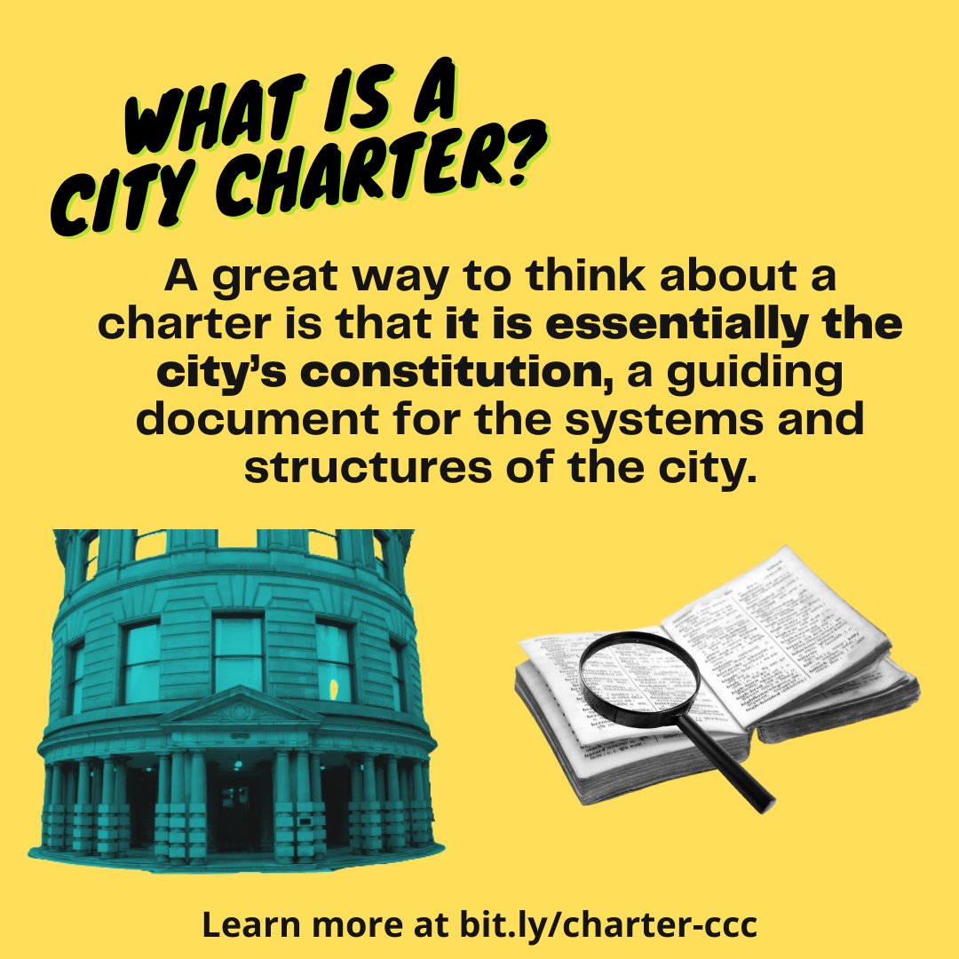 colorcoalition's tweet photo. 🤔 What’s a Charter?

It’s basically the constitution for how our city government runs.

The Charter Review process is happening now, giving all of us an opportunity to make government more responsive, transparent, and accessible.

Learn more 👉 https://t.co/C3KPrVBnWT https://t.co/BSjyFAJC5A