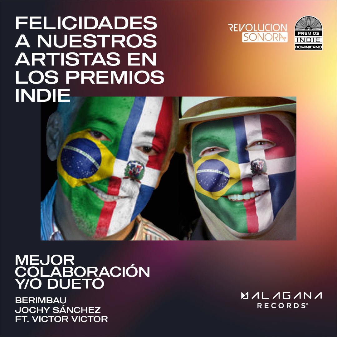 ¡Muchas felicidades <a href="/Jochy_Sanchez/">Jochy Sanchez</a> y <a href="/viticovictor/">Victor Victor</a> por haber sido ganadores en los #premiosindiedominicano en la categoría de MEJOR COLABORACIÓN Y/O DUETO!💿 👏🏼 👏🏼