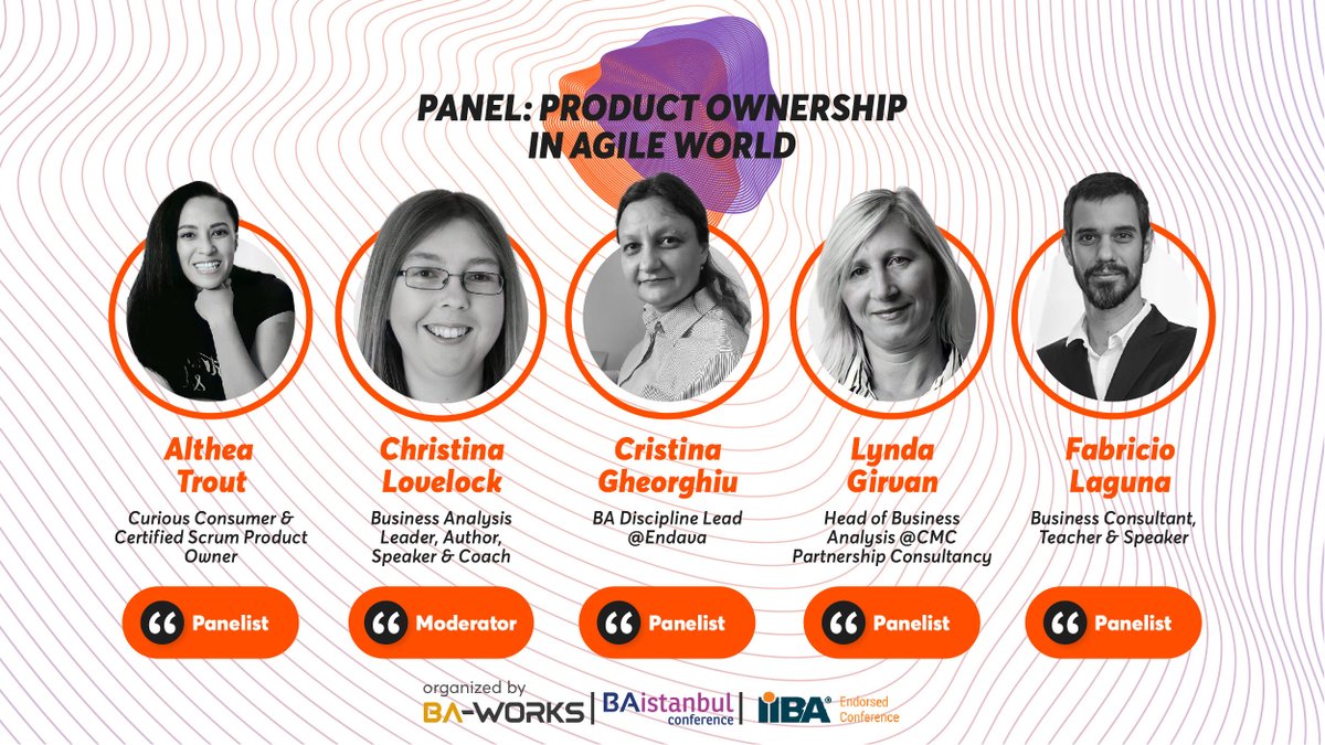 IIBA's tweet photo. The โProduct Ownership in Agile Worldโ panel will be broadcasted on @BA_Works and BA Istanbul's LinkedIn accounts LIVE and open to everyone on December 7th!
#BAistanbul #ProductOwnership #OpenPanel #Conference #Agile https://t.co/HEW1c90zdT