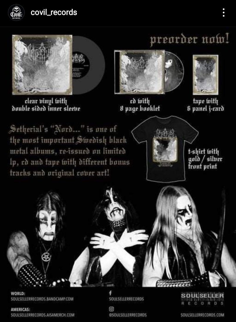 Ivad_Ocnarfnal's tweet photo. A Covils Records vai relançar no Brazil, esse clássico do Black Metal Nórdico dos 90, SETHERIAL - Nord, nas versões CD/LP/TAPE, pré venda a partir de janeiro de 2022, entrega em Março.
#CovilRecords
#Setherial
#BlackMetal
🤘⚔️🤘⚔️🍻🤘⚔️🍻
🇸🇪🇸🇪 https://t.co/IPDMIy72Jq