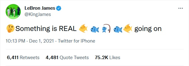 sheasie's tweet photo. Oh shiiiit!  Is LeBron James "waking up" ??

https://t.co/XaqB5ezVgT

Having been jabbed - then recently tested positive for COVID™, LeBron posted this recent tweet:

#hmmm https://t.co/61doMbyfhm