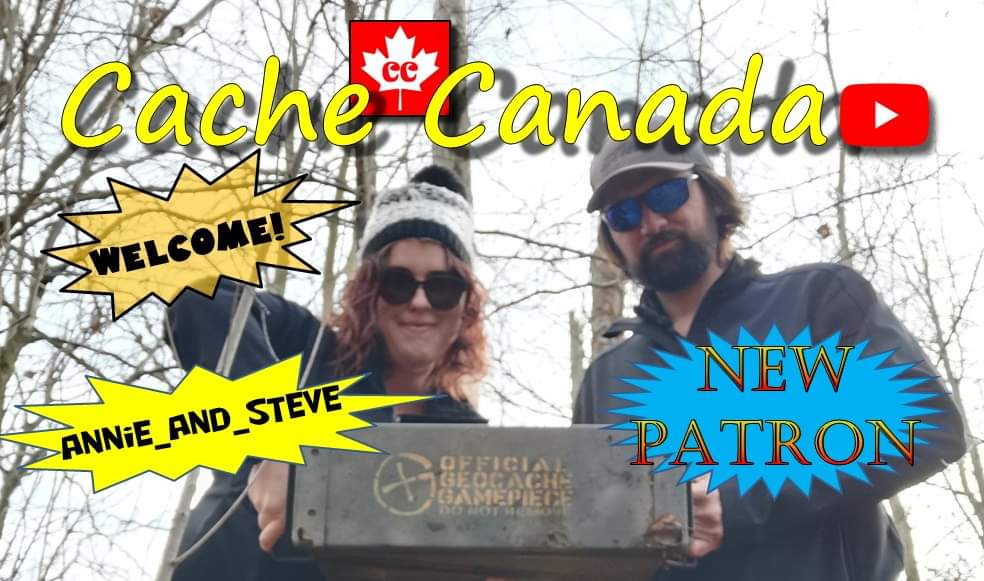 We are pleased to announce the addition of new patrons to the Cache Canada Patreon Family! Welcome Anni_and_Steve!

You can become a patron too!
patreon.com/CacheCanada
