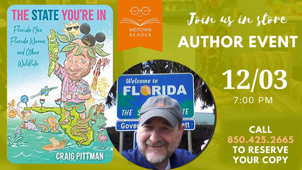 TOMORROW AT 7 PM! If you're in the Tallahassee area, come hear me yakking about my new #Florida book THE STATE YOU'RE IN at @midtownreader. I will also be signing books. I might even sign my real name -- this time. https://t.co/yLEbxtJKkG https://t.co/rRbimdZPIW