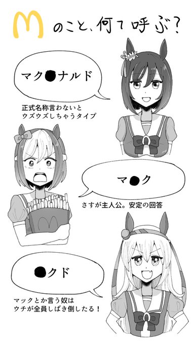 #ウマ娘 
Mがつく店の呼び方妄想まとめ【加筆修正版】 
