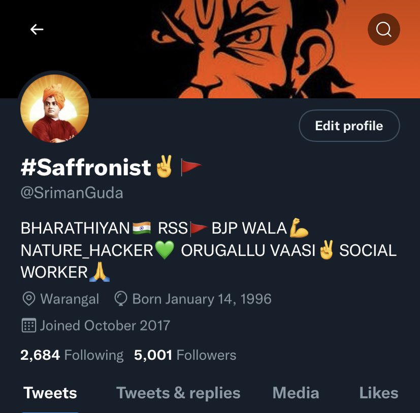 Saffronist_'s tweet photo. Thank you Twitter family for #5k 🙏
@rajubusa @AnishettyTweets @mayur3c2 @LPradeepRao @IndominusDeus @SureshzRao @themangoindian @Mee_Rudra @RajuSalla5 @AbhilashG4BJP https://t.co/sekON3xS1Y