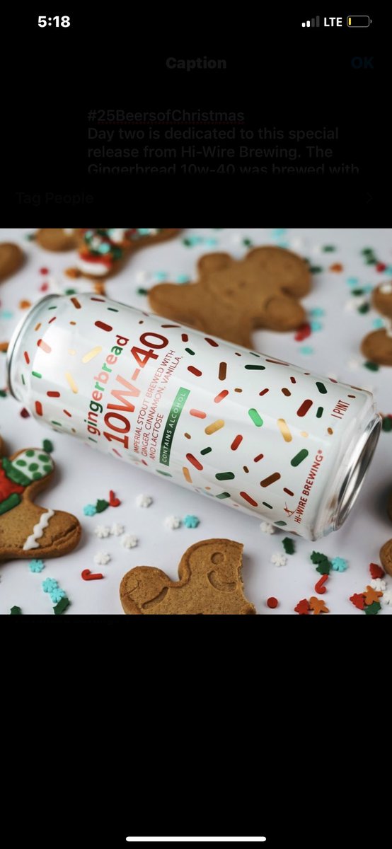 _CLTBeerGarden's tweet photo. #25BeersofChristmas Day two is dedicated to this special release from Hi-Wire Brewing. The Gingerbread 10w-40 was brewed with ginger, cinnamon, vanilla, and lactose. It’s sweet  and creamy with a subtle kick from fresh ginger spice. https://t.co/0Kpd6oJRmU