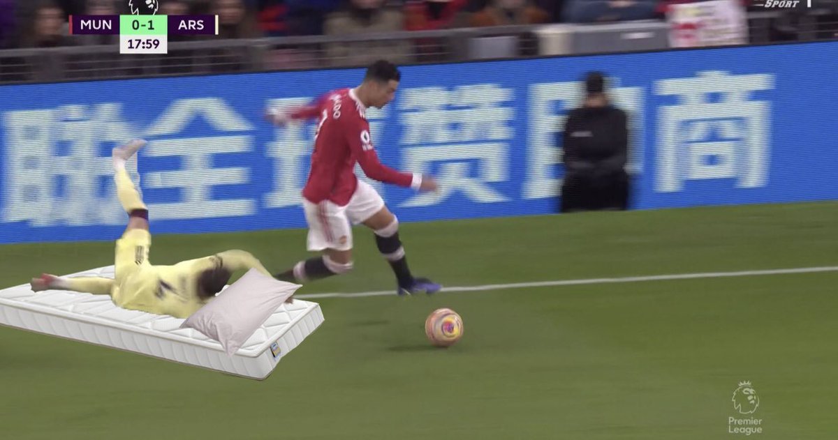 TrollFootball's tweet image. Ronaldo put Ben White to sleep