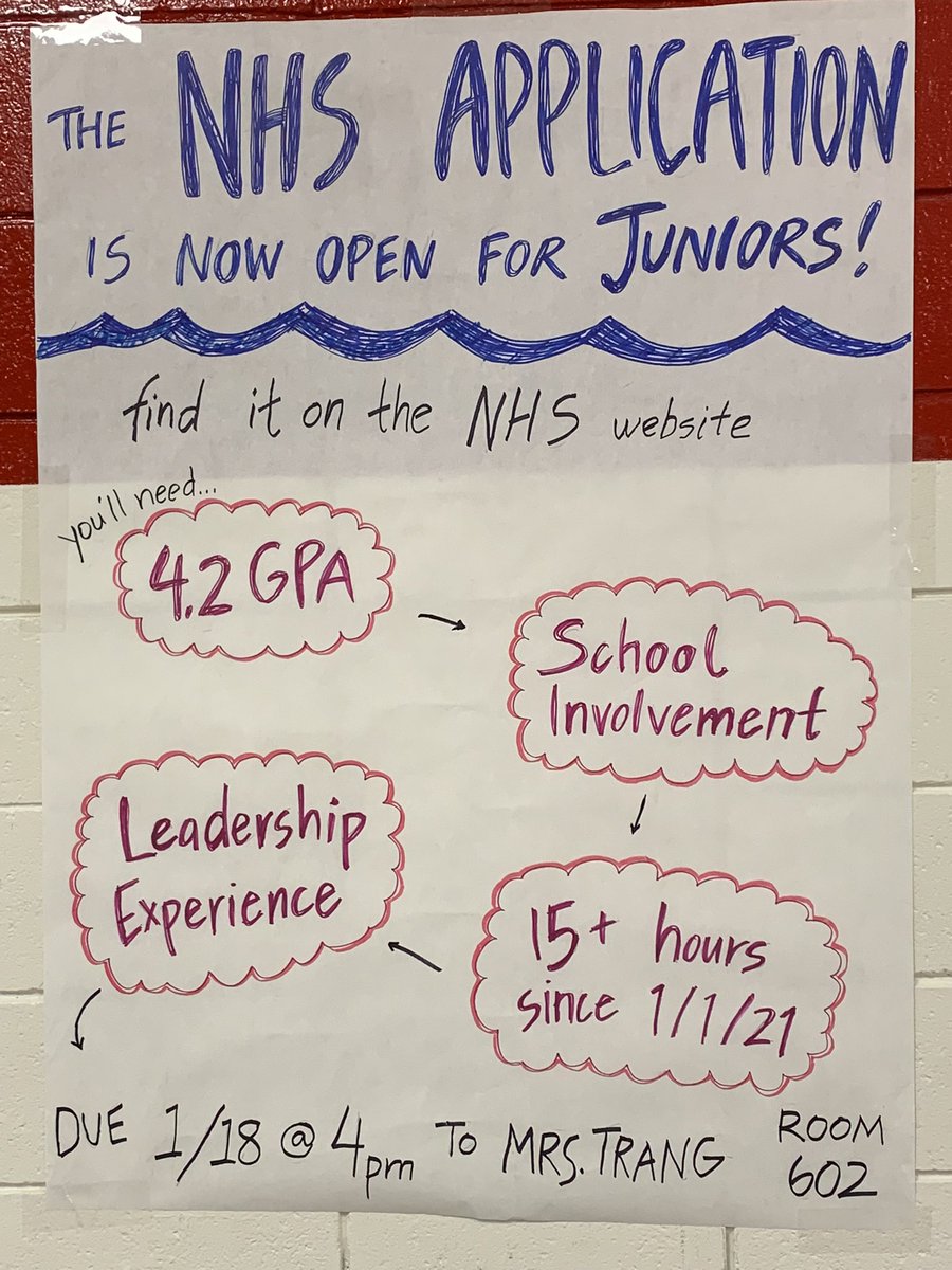 Juniors NHS applications are open!