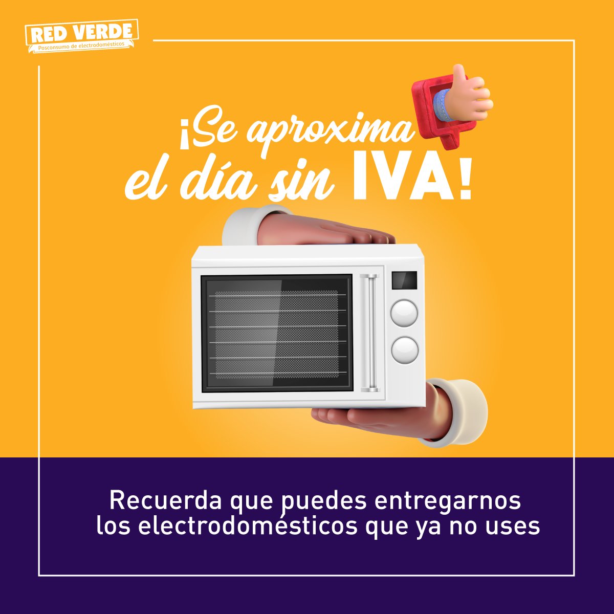 redverdecol's tweet photo. Si vas a aprovechar el día sin IVA y piensas reemplazar tus electrodomésticos🤖recuerda que nosotros podemos recibir aquellos que ya no usarás 😉

Más información: https://t.co/TSuEmyfpP3 - Línea de atención nacional 317 405 0510
#diasiniva https://t.co/I2ab7CFEGS