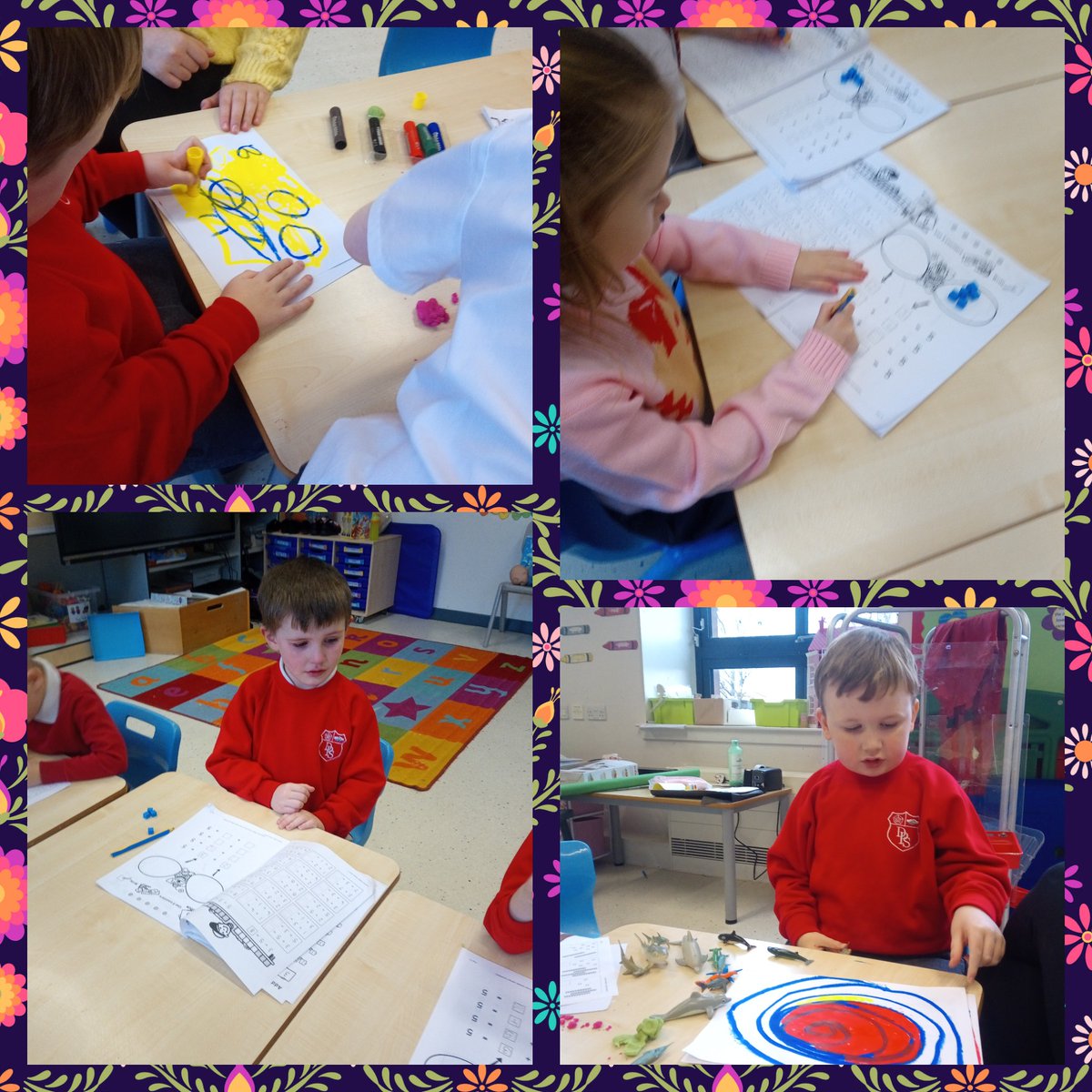 Mrs_ChadwickP2's tweet photo. Some more work on addition in maths and great fun mark making with paint pens. @drumparkprimary https://t.co/QULVaNiakJ