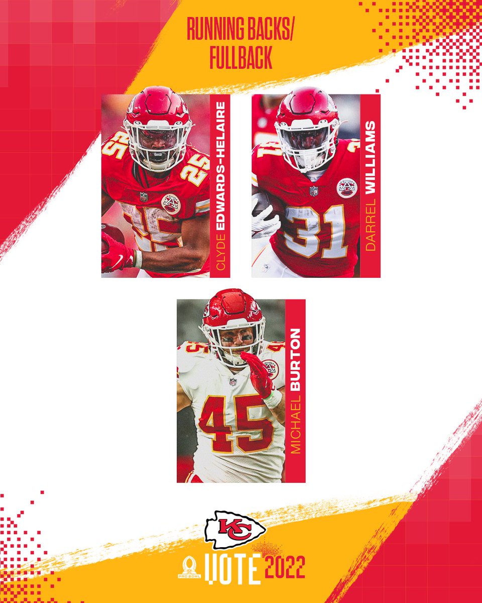 Hit that RT button ‼️ 1 retweet = 1 vote.

#ProBowlVote + <a href="/Clydro_22/">GLYDE</a>
#ProBowlVote + <a href="/darrelwilliams_/">darrel williams</a>
#ProBowlVote + <a href="/MikeBurtonFB/">Mike Burton</a>