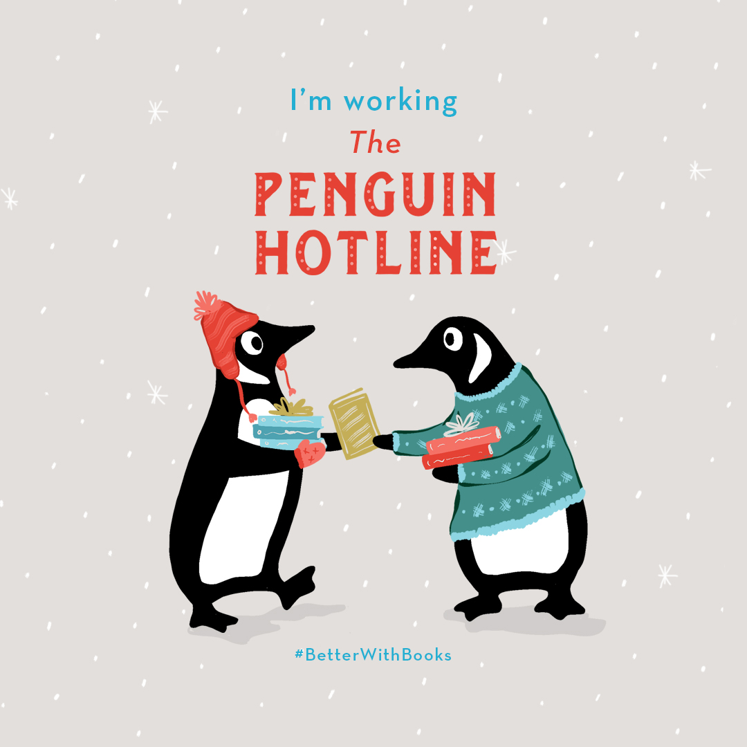 ksandler1's tweet photo. I’m working the Penguin Hotline tomorrow! Ck out the #PenguinHotline to get a personalized list of recommendations. For every request btwn 12/1-12/15, the Penguin Hotline'll donate $2 to ProLiteracy (up to $10K) The holidays are #BetterWithBooks. https://t.co/OKND7BQ6GJ #TeamPRH https://t.co/wzvO1i2OmR