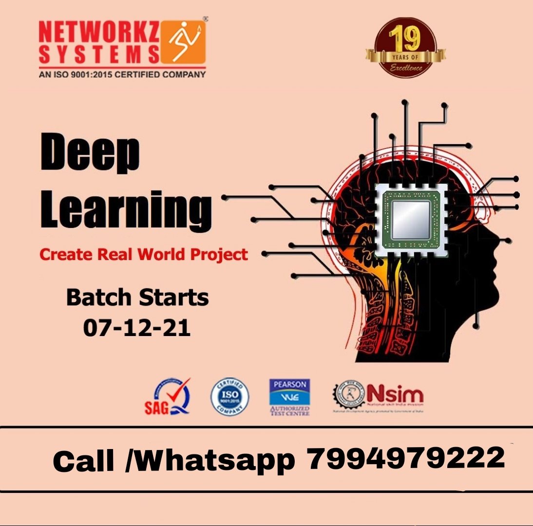 Digital70910201's tweet photo. 🔴Want to Learn Deep Learning? 
⏺️Placement Support
⏺️Technical Experts Teaching
⏺️Online /Offline classes

Contact - 7994979222
Google Forms👇 https://t.co/xXZ4GvHx73
What's app message 👇
https://t.co/sQ1Icwe0cn https://t.co/HoCzRuoL5W
