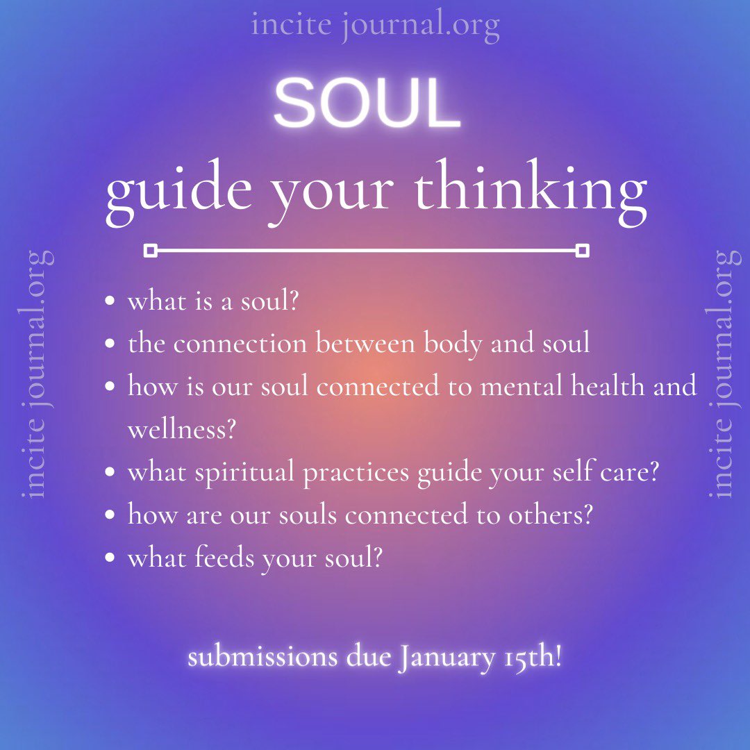 incite_journal's tweet photo. We will be releasing questions to help guide your pieces  soon! 
Submissions due January 15th! https://t.co/RfqBieZTFM