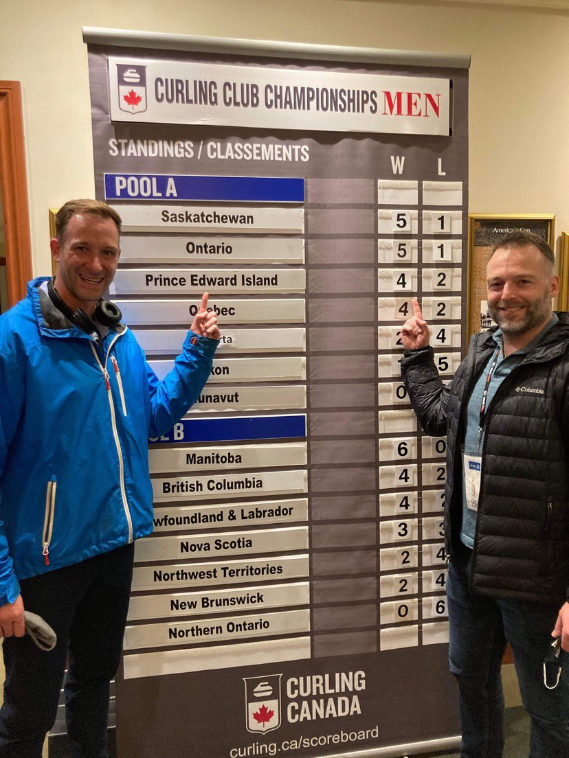 Both Ladies and mens team into the championship round tomorrow <a href="/CurlingCanada/">Curling Canada</a> <a href="/peicurling/">PEICurling.com</a>  mens play BC at 9am. Ladies vs ON at 12:30. Huge day for the ladies today!!