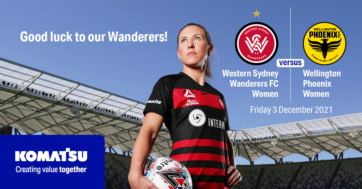 Komatsu_Aus's tweet photo. Super stoked for our Wander Women who are kicking off the @aleaguewomen season tonight! ⚽ 

Good luck team @wswanderersfc! 

#KomatsuAustralia #WSW #CreatingValueTogether #WELvsWSW https://t.co/0XDYdYlJ54