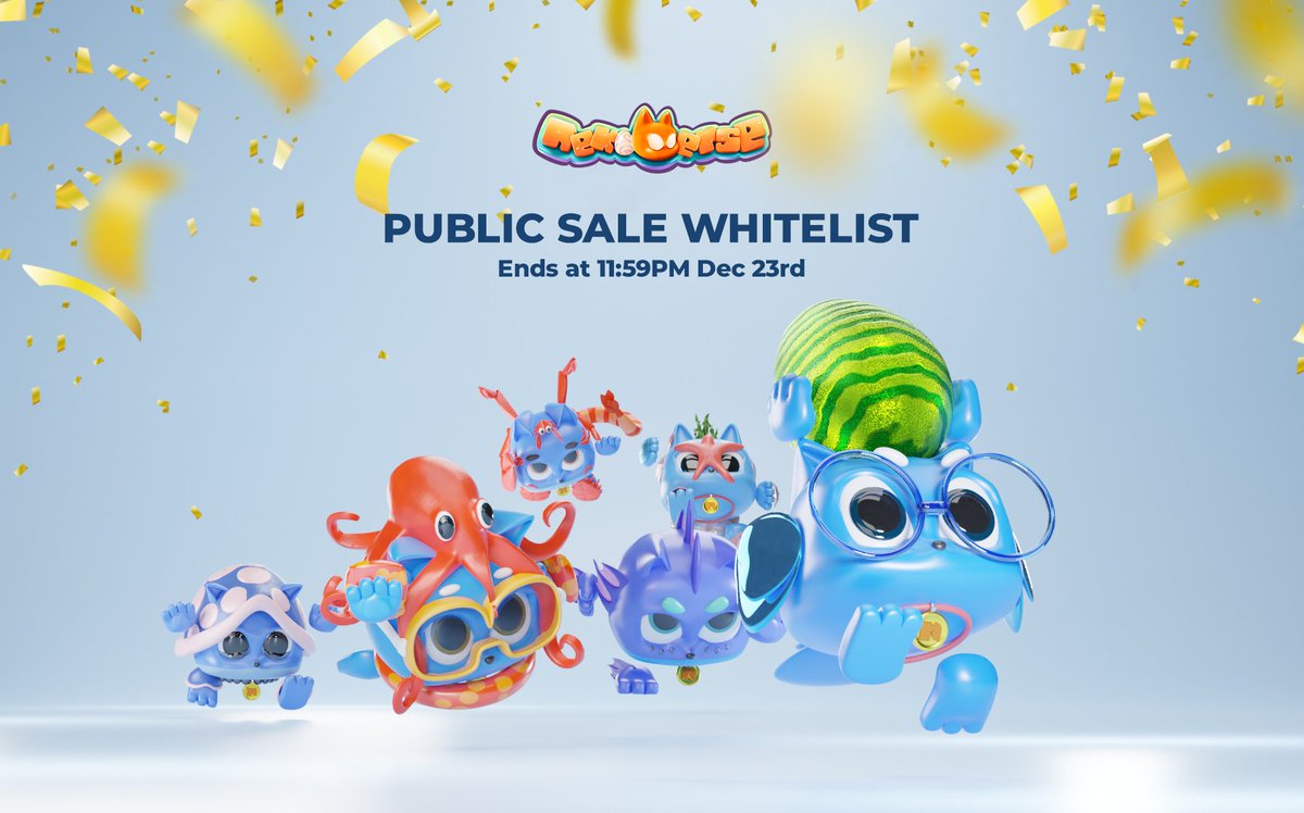 accel3_gaming's tweet image. 🎉 The Biggest Nekoverse&apos;s Whitelisting is here: Public Sale Whitelist!🎉 

Public Sale info:
Date: December 25th
Time: 4PM UTC
Supply: 3,200

The Whitelisting starts now, and will be closed at 11:59PM UTC, December 23rd.

Join our discord to know how: discord.gg/nekoverse
