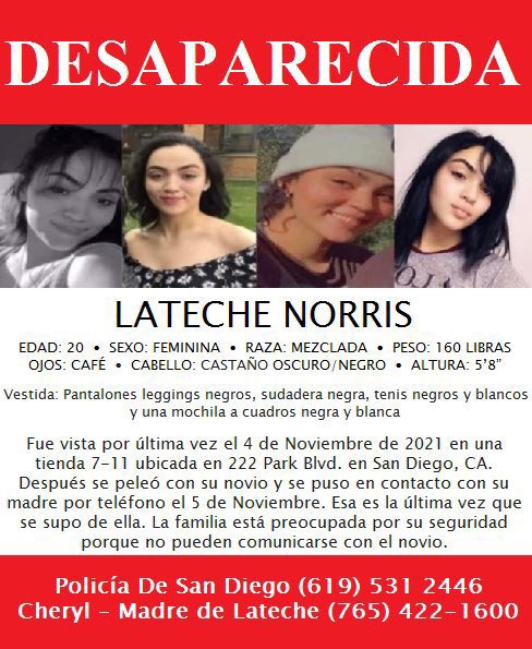 GabbsJustice's tweet photo. #MISSING #LatecheNorris #BringLatecheHome #FindLatecheNorris #SanDiego #California @SanDiegoPD @FBISanDiego @fox5sandiego @SanDiegoCounty @StellarUniquely https://t.co/9Fd5zvASsb