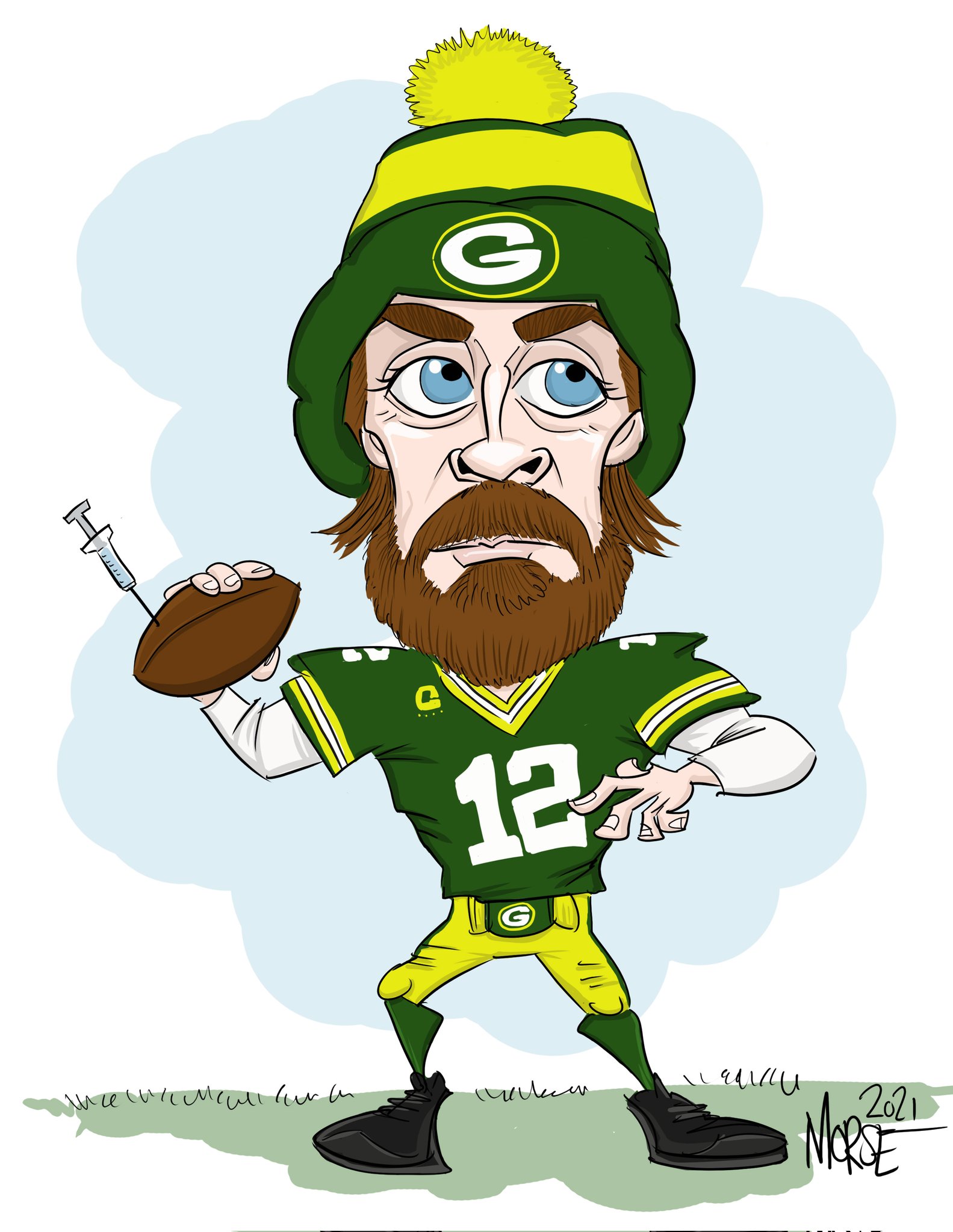 Happy Birthday to Aaron Rodgers! Want a caricature? Message me! 