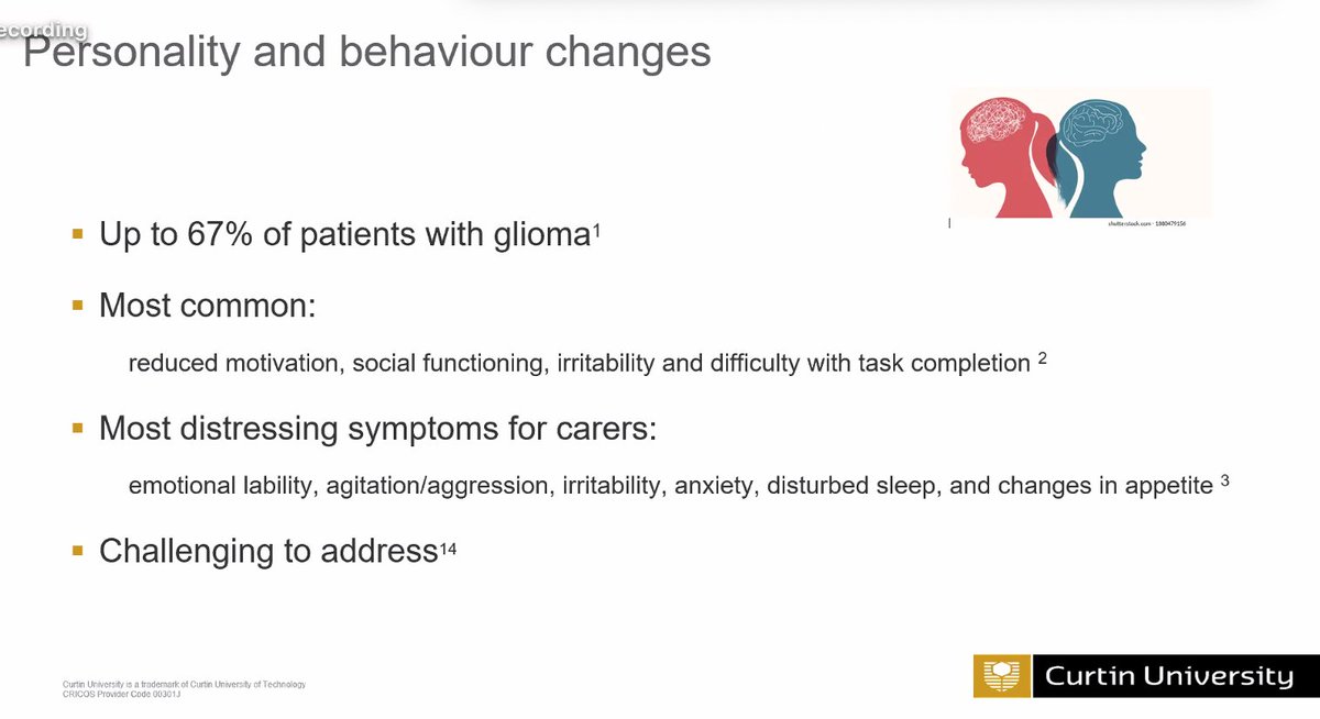 POCOG1's tweet image. #PhD candidate Emma McDougall is exploring #personality &amp;amp; #BehaviourChanges experienced by people with #BTSM, a side effect of the tumour &amp;amp; its treatments experienced by 67% of population.
#POCOGVSM #SuppOnc #SurvOnc #PsyOnc #OzOnc