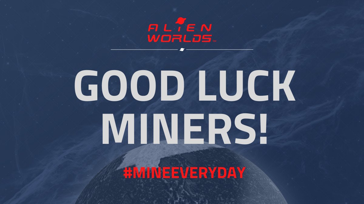 AlienWorlds's tweet photo. 👽✌🏿Wishing all Miners out in the Alien Worlds #Metaverse good luck!

🎉May you #play, #earn, and #thrive out 🪐 there!

⛏️Mine NOW:
👉https://t.co/Lt9MgjKG2P

#mineeveryday #play2earn #Blockchaingame https://t.co/nhD1K5ZkNt