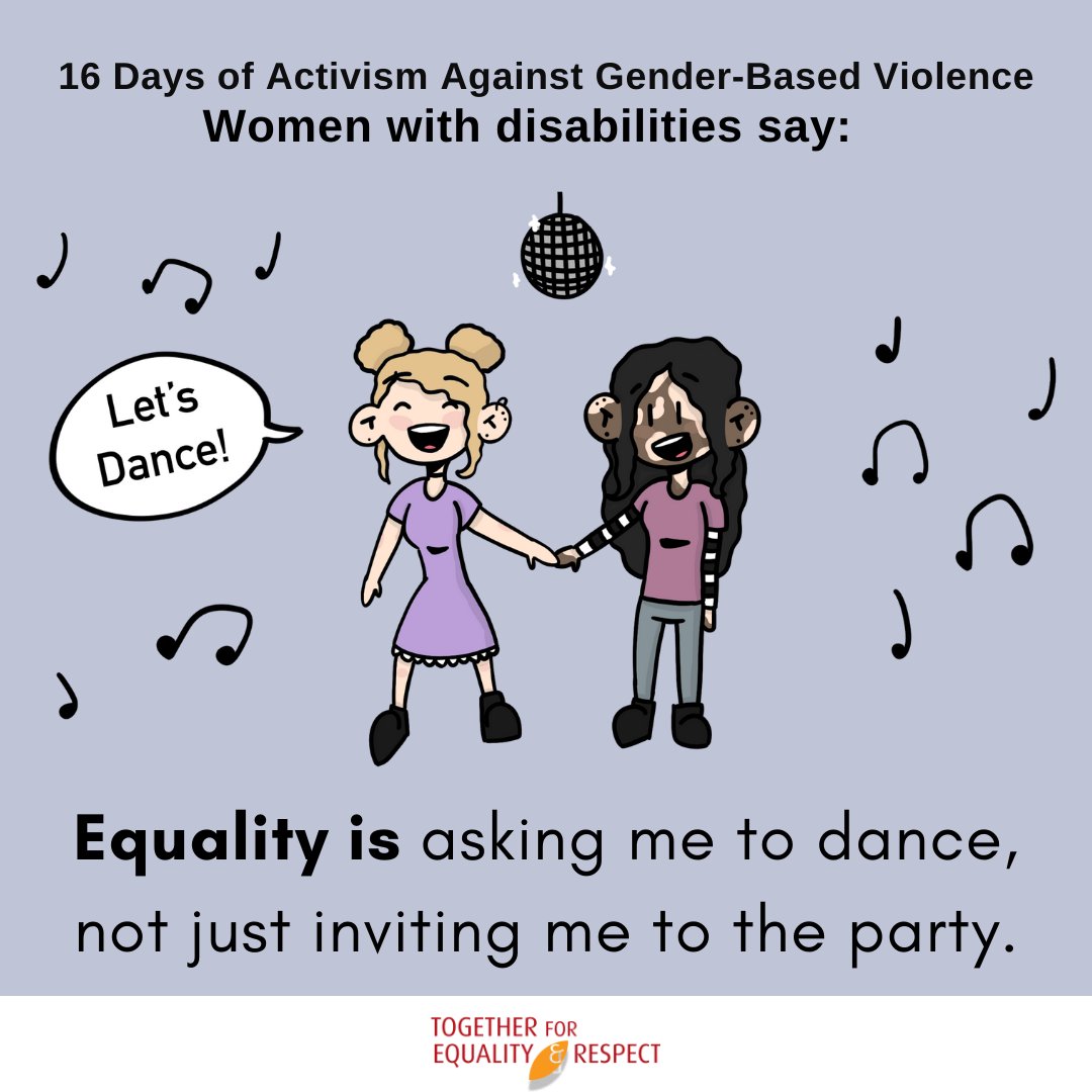 EasternCLC's tweet photo. Today is the International Day of Persons with Disabilities. 

When discrimination on the basis of gender and ableism ends, women with lived experience of disability will enjoy the feeling of belonging in the community.

#16Days #Margins2Mainstream #EqualityIs https://t.co/4dmgI9ORjK
