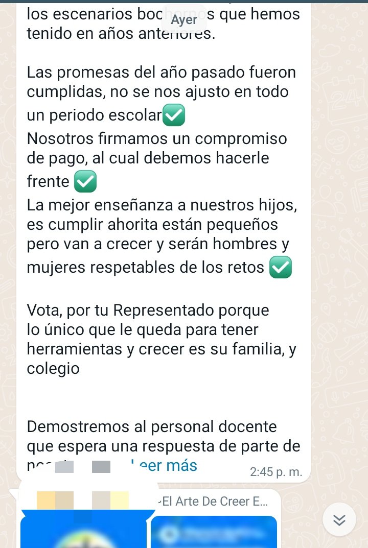 DenunciasSac's tweet photo. 1/5 Verdaderamente que falta de respeto de su persona hacia los grupos de padres y representantes. Grupos que fueron activados para la comunicación de los docentes con los alumnos por tema pandemia y está siendo utilizado por usted para su beneficio personal y del colegio. https://t.co/Af9J9HbUni