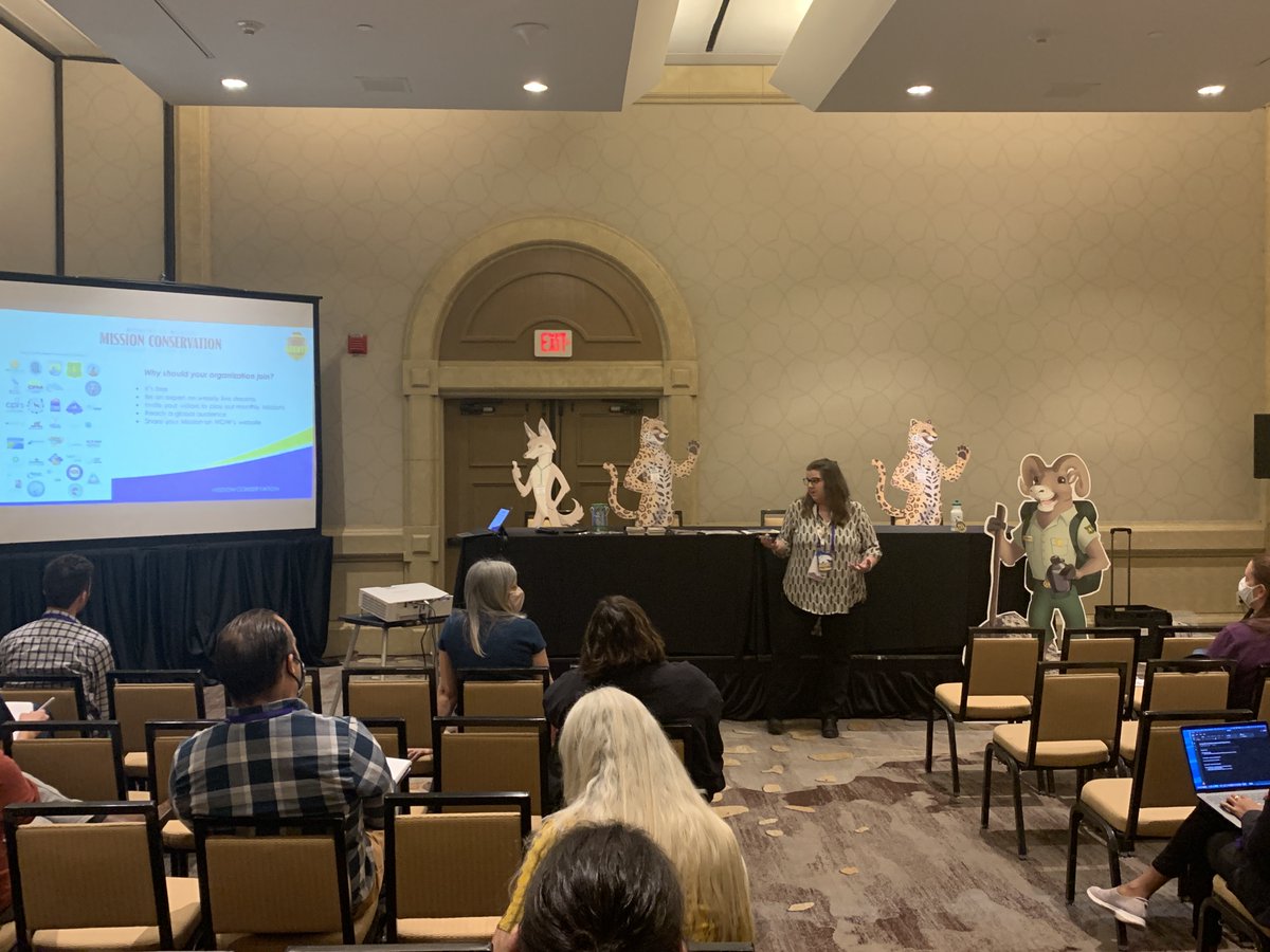 AoDiscovery's tweet photo. Our CEO Mary Clark is having a blast at the @NAIinterpret 2021 Annual Conference!🤗🥳
She's joined by Tracy Albrecht of @BLMNational, Misty Mitchell of @WOWaquarium & Deanne Dedmon of @LACity, as she presents what the @AoDiscovery platform has to offer!🌟
#NAIconference https://t.co/78dNVF7Ije